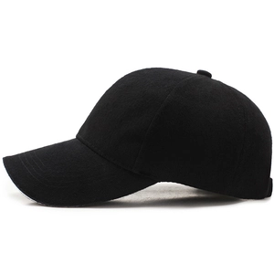 Klassische schwarze Baumwoll-Baseballkappe mit gebogenem Schirm für Outdoor und Sport