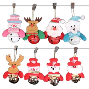 Lot de 8 cloches de Noël décoratives avec figurines Père Noël, bonhomme de neige et renne
