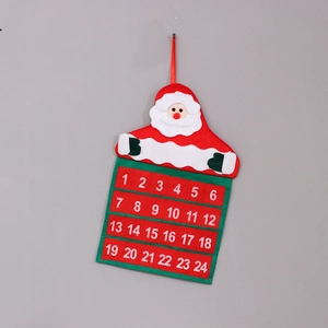 Wall-mounted Christmas advent calendar with 24 white numbered pockets and Santa design