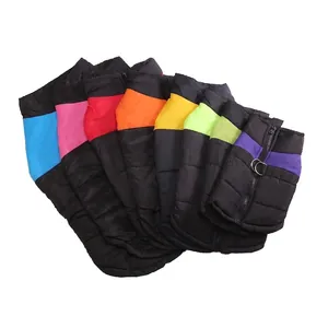 Waterproof dog winter vest in multiple colors with back zipper and durable metal D-ring