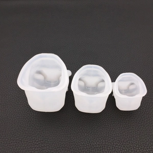 Three-piece set of translucent silicone French Bulldog DIY molds in different sizes