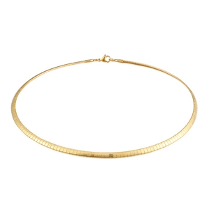 Minimalist 4mm gold plated titanium steel segmented choker necklace with lobster clasp