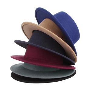 Classic wide brim felt fedora hat for adults available in multiple elegant solid colors