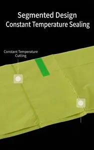 Detail view of leakproof dog poop bags with heat-sealed seams and easy-tear design