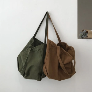 Large Capacity Canvas Tote Bag Minimalist Solid Color Shoulder Handbag For Women Korean Ins Style Chic Versatile