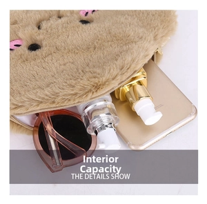 Detail shot of the plush cloud bag interior showing capacity for phone and accessories
