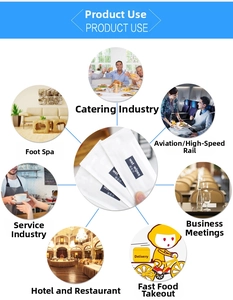 Infographic showing individual wet wipes for catering, travel, and business use