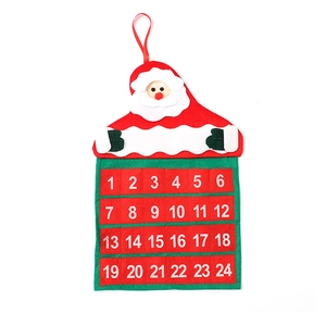 Christmas advent calendar with Santa design and 24 pockets for holiday countdown decor