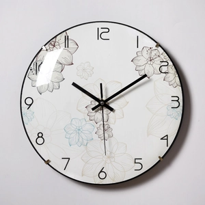 Modern Round Wall Clock Plastic Frame Glass Mirror 3D Arabic Numerals Silent Quartz Movement Minimalist Style