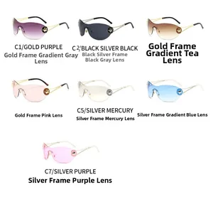 Collection de lunettes de soleil Y2K sans monture avec sept verres dégradés tendance