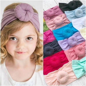 Fascia Per Capelli Turbante Per Neonati Nylon Morbido Elastico Nodo Ciambella Per Neonati Bambini Piccoli