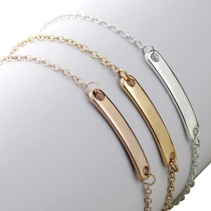 Poliertes Bar Armband Edelstahl Minimalistisch Verstellbare Kette Für Damen Eleganter Modeschmuck