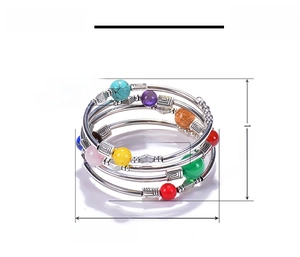 Detailed specs of multi-layer wrap bracelet with 10mm turquoise and 6mm amethyst beads