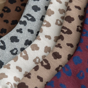 Thick leopard print thermal crew socks for women in various colors for autumn and winter