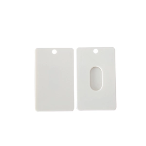 White ABS plastic ID card holders for DIY printing with top circular hanging holes