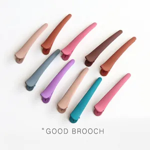 Set of 10 minimalist matte pastel hair clips in Morandi colors for women styling