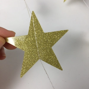 Guirlande d'étoiles dorées scintillantes pour décoration de mariage et fêtes