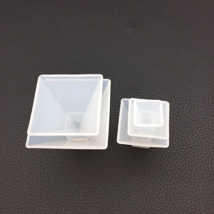 Set of 4 translucent pyramid silicone molds for DIY crystal resin crafts and jewelry making