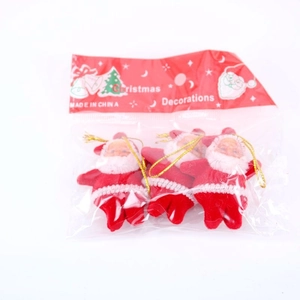 Mini Santa Claus figurines with gold hanging strings for Christmas tree decoration