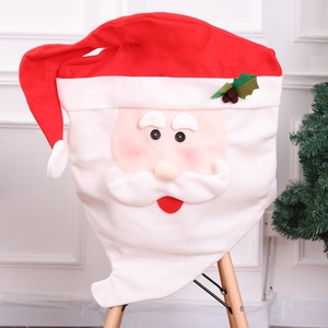 Festive Santa Claus chair cover for Christmas dining room table and home holiday decor