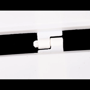 White plastic Christmas tree fence hinge joint detail showing durable rotating shaft structure