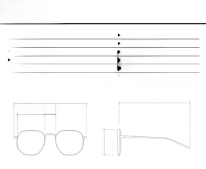 Detailed size chart for oval cow print sunglasses with specific frame dimensions