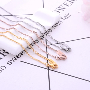 Three-color stainless steel O-chains in silver, gold and rose gold with lobster clasps
