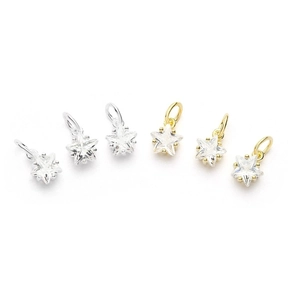 925 silver star pendants with sparkling zircons in gold and silver finishes