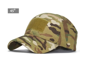Casquette tactique de camouflage MultiCam avec zone velcro frontale pour patchs