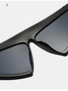 Detail showing comfortable thickened nose pads of black oversized fashion sunglasses