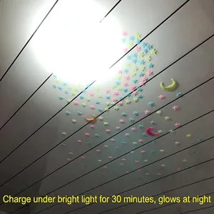 Luminous star and moon wall stickers glowing in the dark for bedroom ceiling decoration