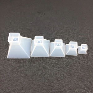 Set of five different sizes of pyramid silicone molds for DIY resin casting crafts