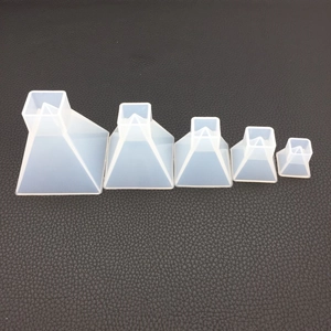 Five assorted sizes of pyramid silicone molds for DIY resin casting and jewelry crafts