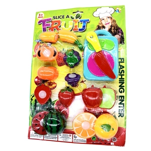 Set di frutta giocattolo educativa per bambini con coltello e tagliere giocattolo