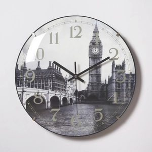 Modern Round Wall Clock Silent Quartz Movement Large Numbers Glass Mirror Plastic Frame Office Home Decor