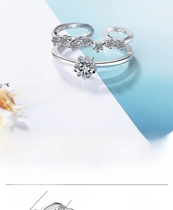 Detail showing double-layer star ring design with 10mm width and zircon embellishments