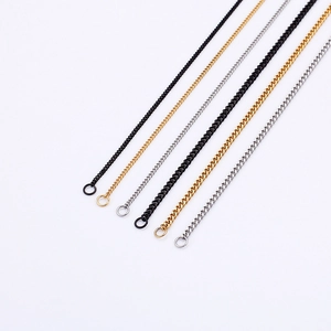 Colliers gourmettes noirs dorés et argentés avec fermoirs pour bijoux DIY