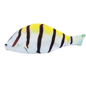 Realistic fish-shaped pencil case with yellow and black stripes for students
