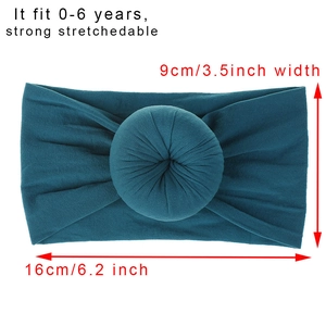Fascia neonata in nylon blu pavone per 0-6 anni con nodo centrale ed elevata elasticità