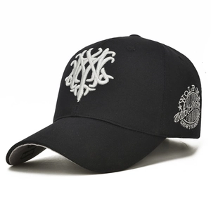 Baseballkappe Aus Baumwoll-Twill 3D Wolf Stickerei Verstellbare Metallschnalle Gebogener Schirm Streetwear Sonnenhut