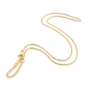 Polished gold stainless steel O-chain necklace with lobster clasp and S-STEEL tag detail