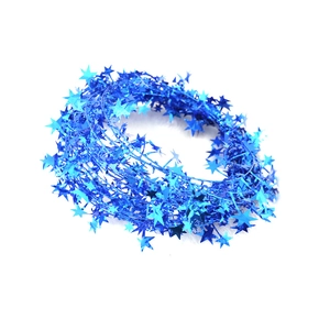 7.5m blue star wire garland decoration for Christmas party and DIY festive ornament