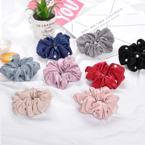 Chouchous en velours multicolores avec perles accessoires cheveux élégants pour femmes