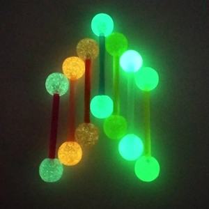 Glow In The Dark Zungenpiercings Acryl Edelstahl Leuchtender Körperschmuck Hantel Bonbonfarben Rundkugel