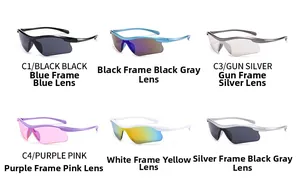 Collection of polarized cycling sunglasses in six vibrant color options for outdoor sports