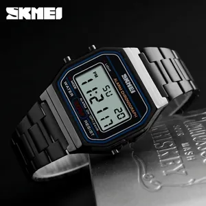 Orologio sportivo digitale SKMEI con cinturino in acciaio inox e display angolato a 45°