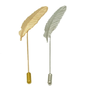 Spilla a Forma di Foglia di Piuma in Lega Vintage per Uomo Donna Abito da Lavoro Matrimonio Banchetto Accessori per Abbigliamento Oro Argento