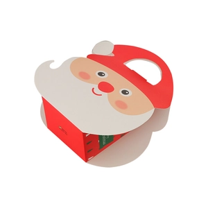 Santa Claus shaped Christmas gift box with festive Merry Christmas print and handle