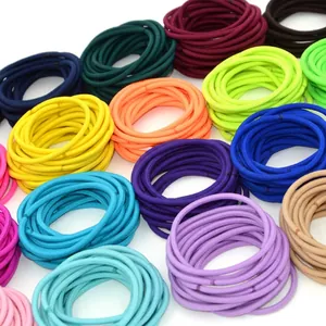 Bulk set of high-elastic 3mm colorful hair bands for kids, seamless and damage-free design