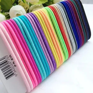 3mm high elastic seamless hair ties in various candy colors for girls and women